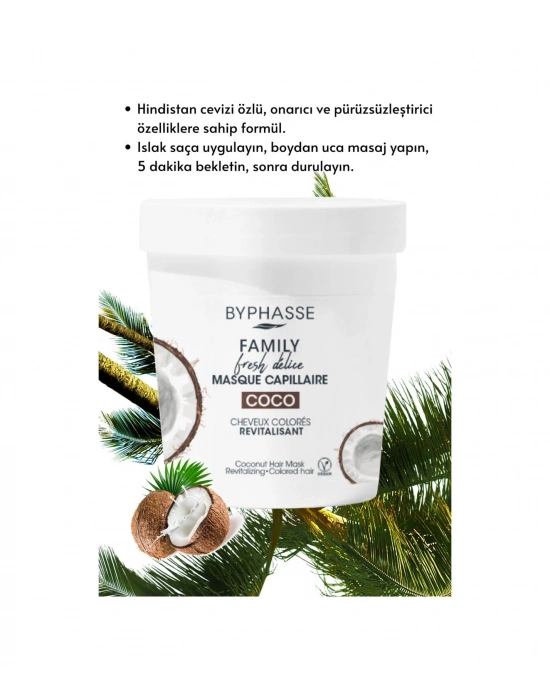 Byphasse Family Fresh Hindistan Cevizli Canlandırıcı Saç Maskesi 250 ML