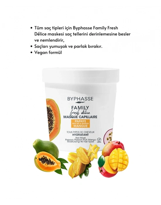 Byphasse Family Fresh Meyveli Nemlendirici Saç Maskesi 250 ML