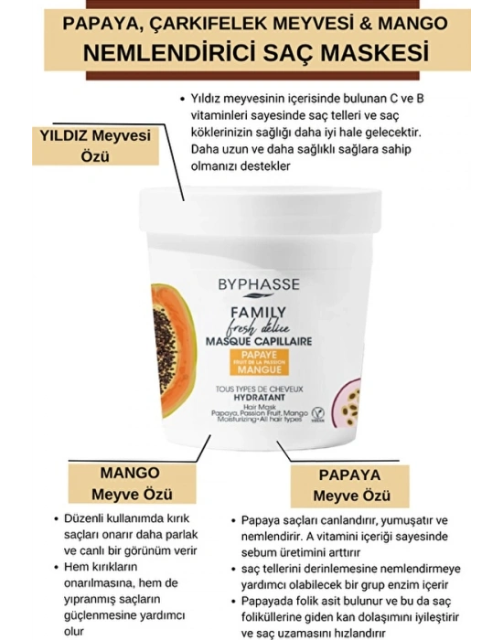 Byphasse Family Fresh Meyveli Nemlendirici Saç Maskesi 250 ML