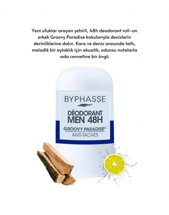 Byphasse Groovy Paradise 48H Erkek Roll-On Deodorant 50 ML