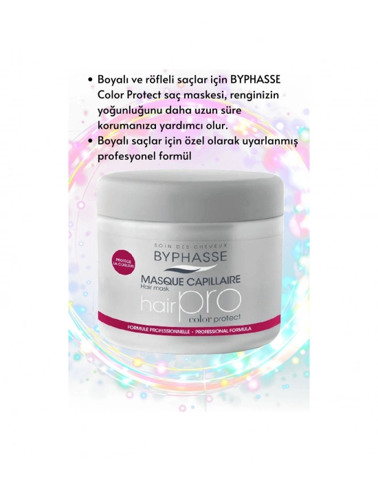 Byphasse Hair Pro Color Boyalı Saçlar İçin Renk Koruyucu Bakım Maskesi 500 ML