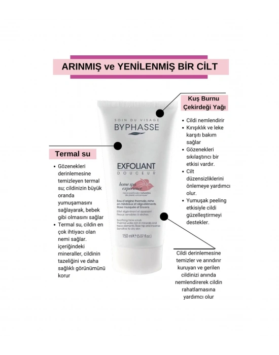 Byphasse Hassas ve Kuru Ciltler için Temizleyici ve Yenileyici Yüz Peeling 150 ML