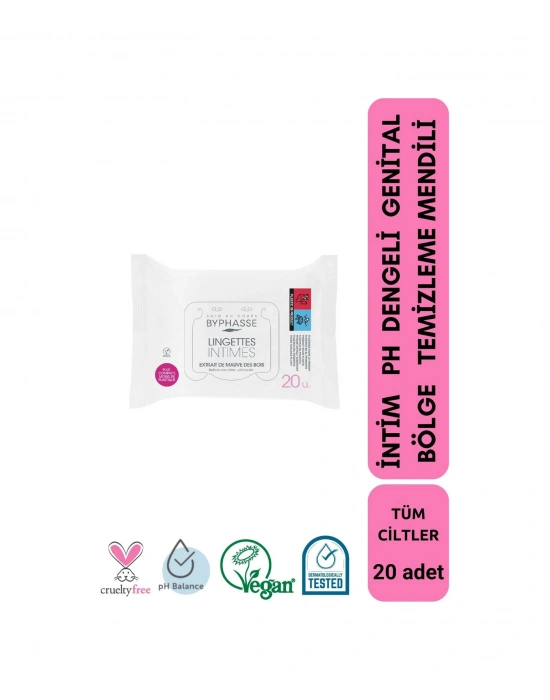 Byphasse İntim Ph Dengeli Genital Bölge Temizleme Mendili 20li