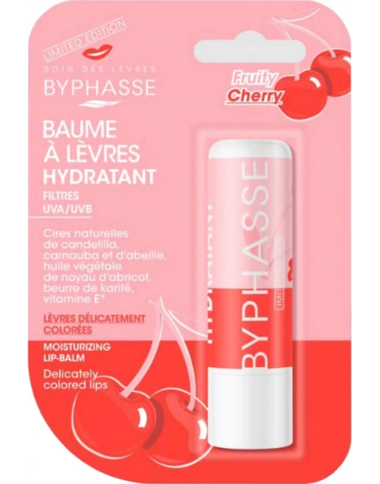 Byphasse Kiraz Aromalı Nemlendirici Renkli Dudak Bakım Kremi 4.8 G
