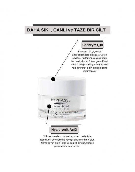 Byphasse Koenzim Q10 Hyaluronik Asit İçerikli Gece Kremi 50 ML