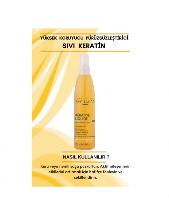 Byphasse Kuru Saçlara Özel Keratin İçerikli Yüksek Koruyucu ve Pürüzsüzleştirici Saç Kremi 250 ML