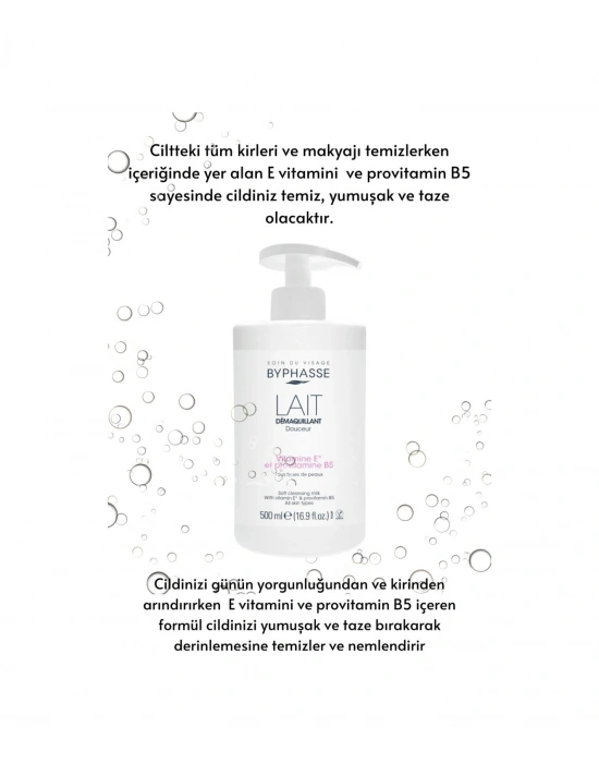 Byphasse Makyaj Temizleme Sütü Pratik Pompalı Ambalaj Tüm Cilt Tipleri 500 ML