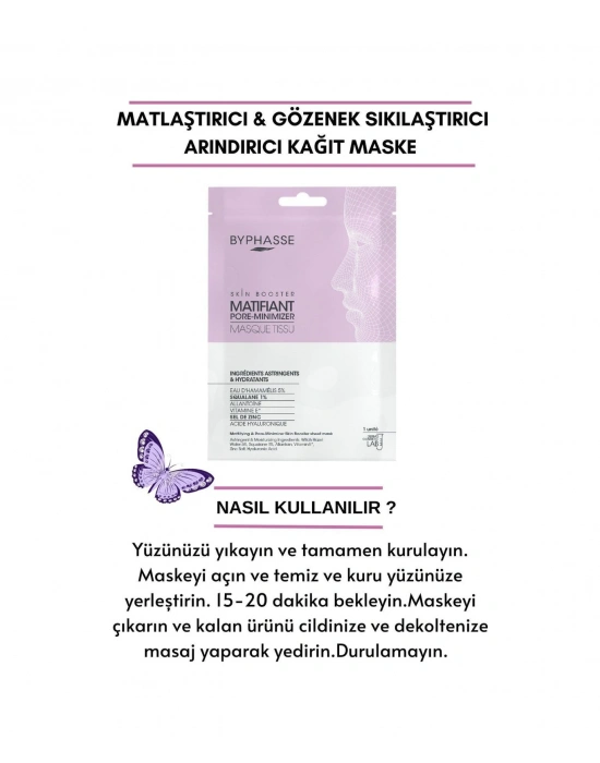 Byphasse Matlaştırıcı Ve Gözenek Sıkılaştırıcı Skin Booster Kağıt Yüz Maskesi