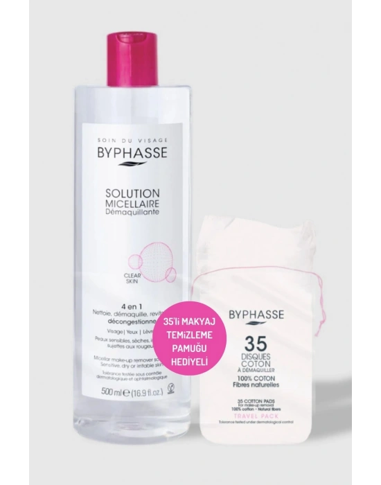 Byphasse Micellar Yüz Ve Makyaj Temizleyici Misel Su + 35 Adet Pamuk 500 ML