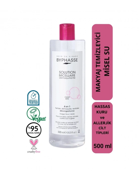 Byphasse Micellar Yüz Ve Makyaj Temizleyici Misel Su + 35 Adet Pamuk 500 ML