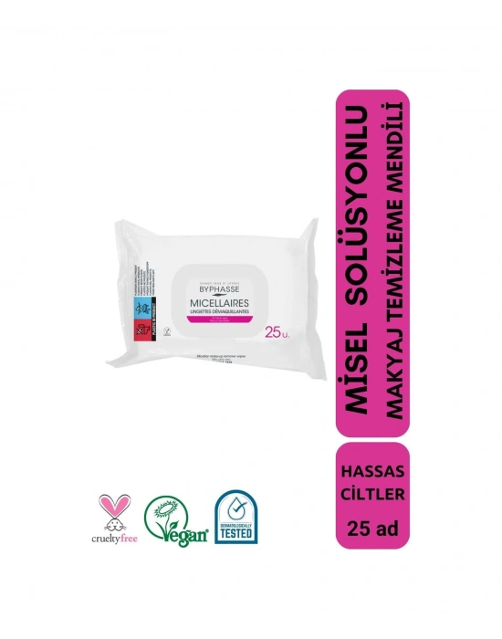 Byphasse Misel Sulu Makyaj Temizleme Mendili Hassas Ciltler 25li