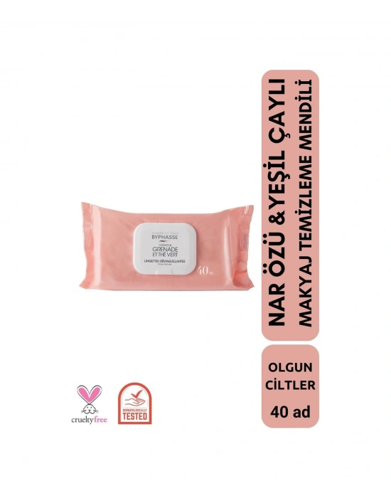 Byphasse Nar Ve Yeşil Çay Özlü Makyaj Temizleme Mendili Olgun Ciltler 40lı