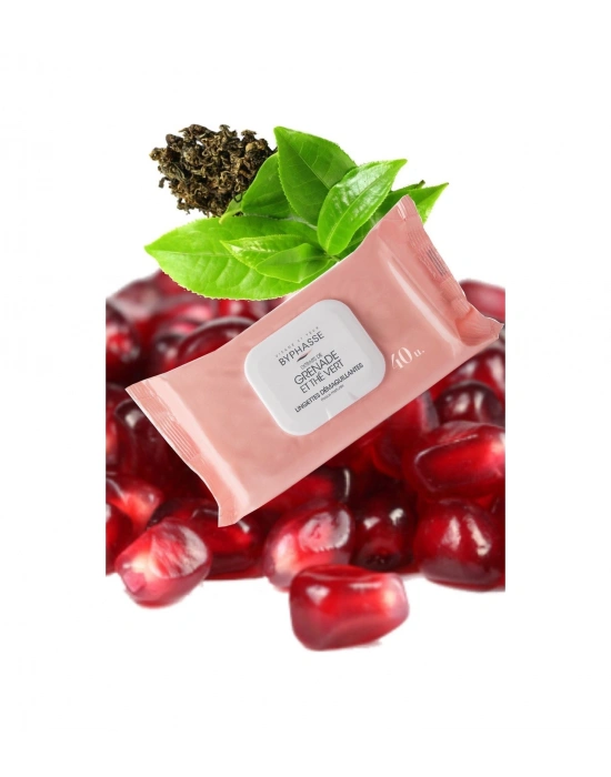 Byphasse Nar Ve Yeşil Çay Özlü Makyaj Temizleme Mendili Olgun Ciltler 40lı