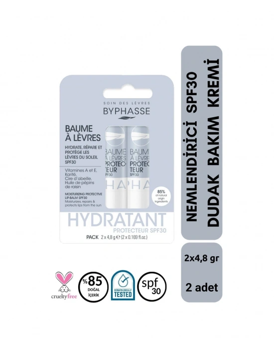 Byphasse Nemlendirici ve Koruyucu Dudak Bakım Kremi SPF30 2 x 4.8 G
