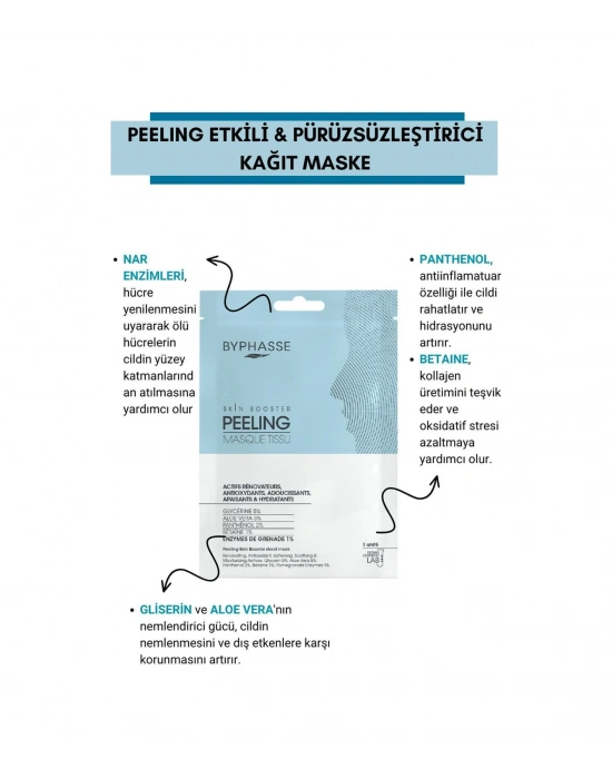 Byphasse Peeling Etkili Ve Pürüzsüzleştirici Skin Booster Kağıt Yüz Maskesi