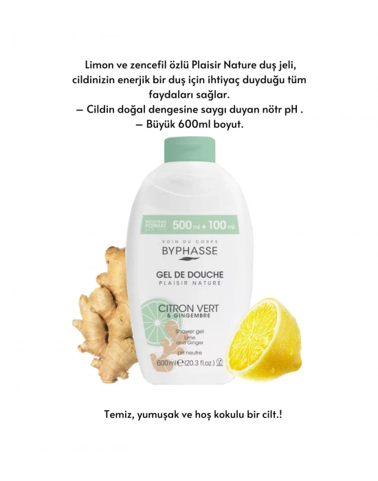 Byphasse Plaisir Natura Limon & Zencefil Duş Jeli 600 ML