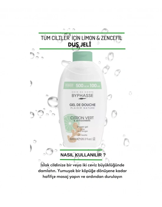 Byphasse Plaisir Natura Limon & Zencefil Duş Jeli 600 ML