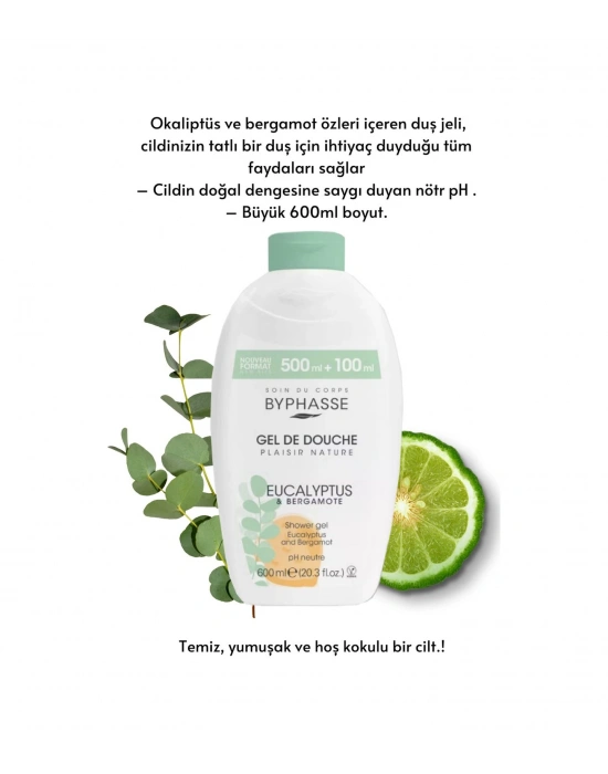 Byphasse Plaisir Natura Okaliptus & Bergamot Duş Jeli 600 ML