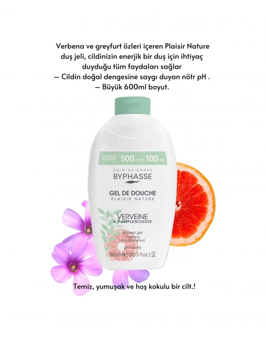 Byphasse Plaisir Natura Verbena & Greyfurt Duş Jeli 600 ML