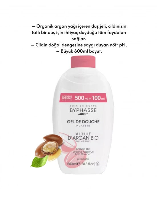 Byphasse Plaisir Organik Argan Yağı Duş Jeli 600 ML