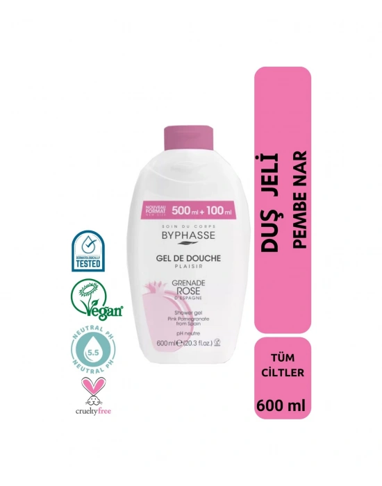 Byphasse Plaisir Pomegranate Pembe Nar Duş Jeli 600 ML