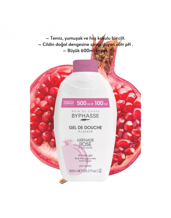 Byphasse Plaisir Pomegranate Pembe Nar Duş Jeli 600 ML