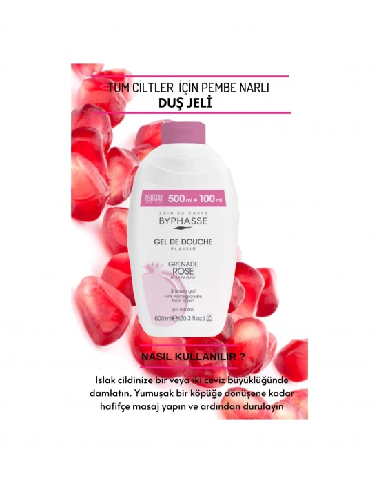 Byphasse Plaisir Pomegranate Pembe Nar Duş Jeli 600 ML