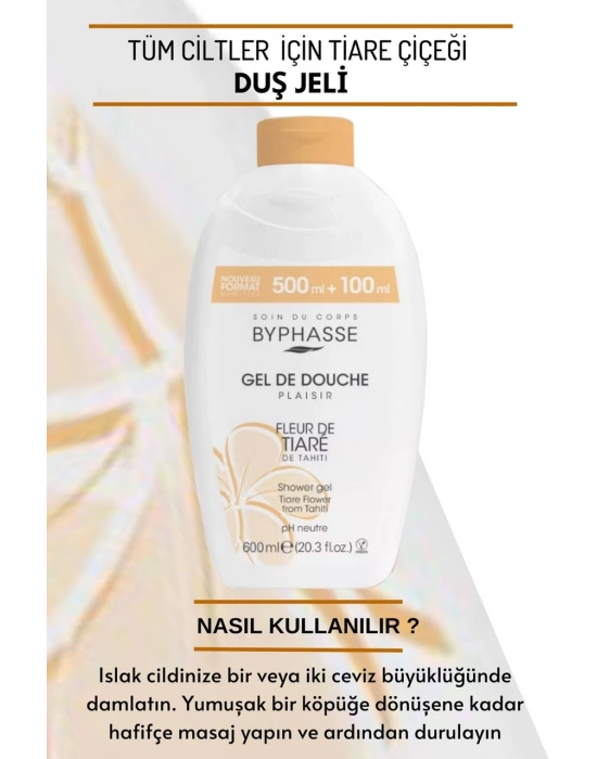 Byphasse Plaisir Tiare Çiçeği Duş Jeli 600 ML