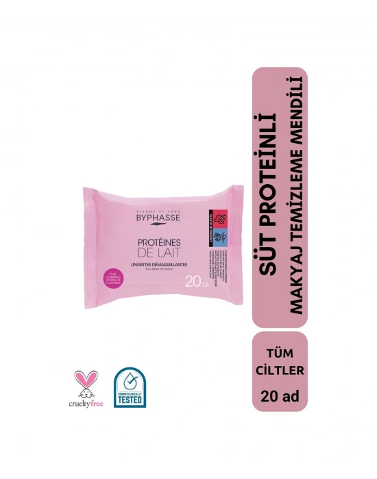 Byphasse Süt Proteinli Makyaj Temizleme Mendili Tüm Ciltler 20li