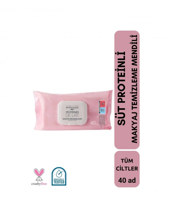 Byphasse Süt Proteinli Makyaj Temizleme Mendili Tüm Ciltler 40lı