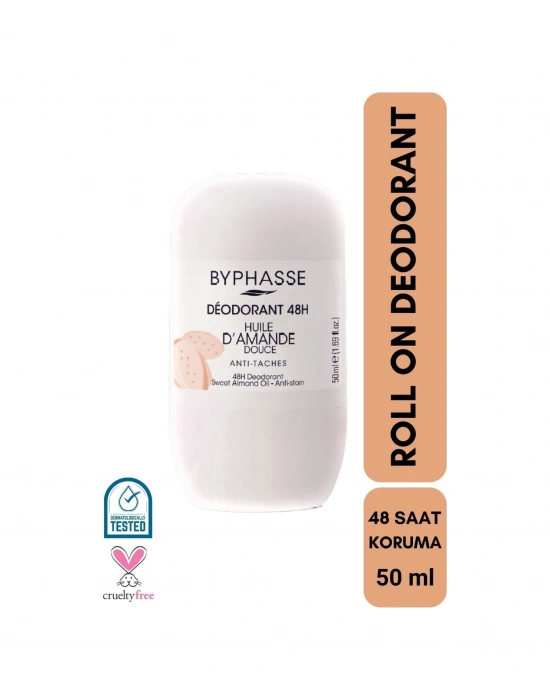 Byphasse Sweet Almond Oil 48H Kadın Roll-On Deodorant 50 ML