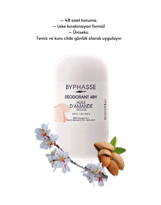 Byphasse Sweet Almond Oil 48H Kadın Roll-On Deodorant 50 ML