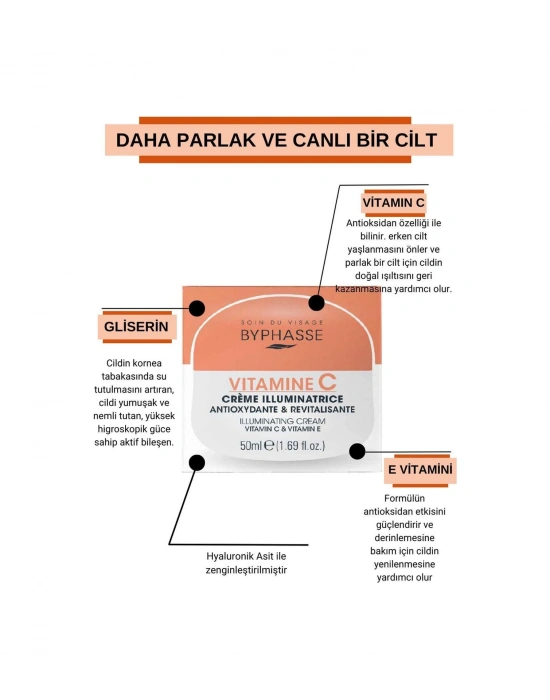 Byphasse Vitamin-C Skin Booster Aydınlatıcı Cilt Bakım Kremi 50 ML