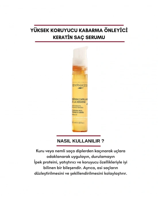 Byphasse Yüksek Koruyucu ve Kabarma Önleyici Keratin Saç Serumu 50 ML