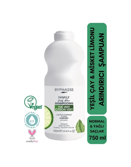 Family Fresh Normal Ve Yağlı Saçlara Özel Yesil Çay Ve Misket Limonlu Şampuan 750ml