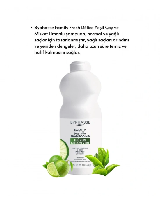 Family Fresh Normal Ve Yağlı Saçlara Özel Yesil Çay Ve Misket Limonlu Şampuan 750ml