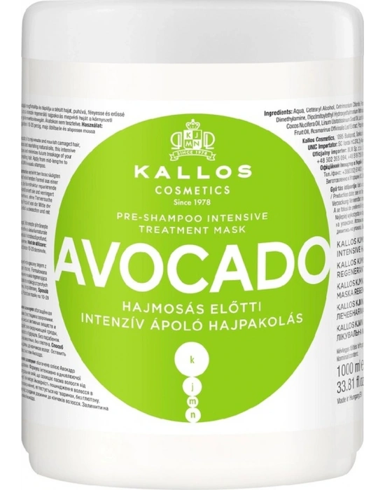 Kallos Cosmetics Avocado Şampuan Öncesi Saç Bakım Maskesi 1 L