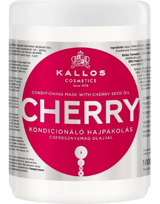 Kallos Cosmetics Cherry Kiraz Tohumu Yağlı Saç Maskesi 1 L