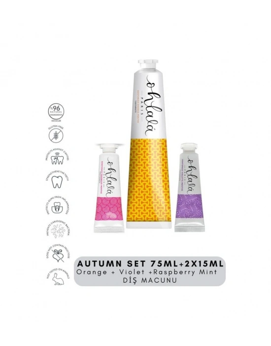 Ohlala Orange Mint 75 Ml + Violet Mint 15 Ml + Raspberry Mint 15 Ml Autumn Set Diş Macunu