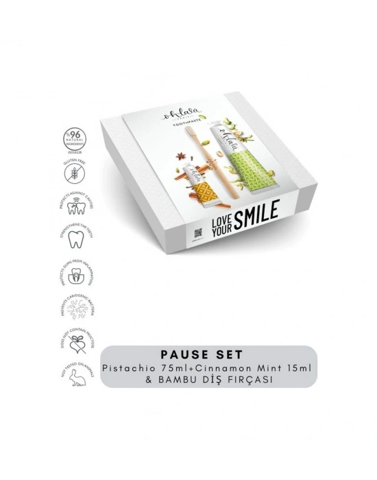 Ohlala Pistachio Mint 75ml + Cinnamon Mint 15 Ml + Bambu Diş Fırçası Pause Set
