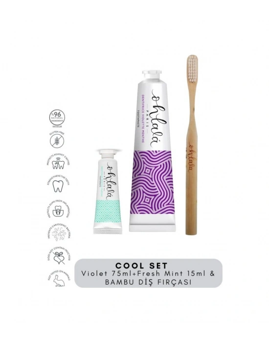 Ohlala Violet Mint 75ml + Fresh Mint 15 Ml + Bambu Diş Fırçası Cool Set