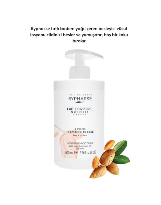 Tatlı Badem Yağlı Besleyici Vücut Sütü Pratik Pompalı Ambalaj 500ml