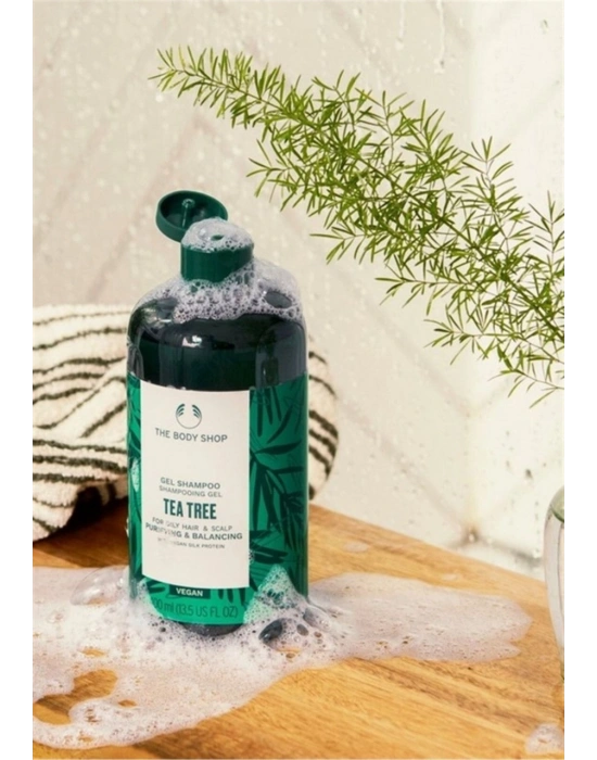 The Body Shop Çay Ağacı Tea Tree Yağlı Saçlara Özel Arındırıcı Ve Dengeleyici Jel Şampuan 400 Ml Yağlı