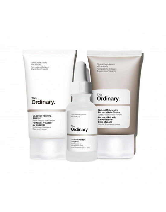 The Ordinary Salicylic Acid Solution 30 ML + Glucoside Foaming Cleanser 150 ML + Natural Moisturizing Factors + HA 30 ML