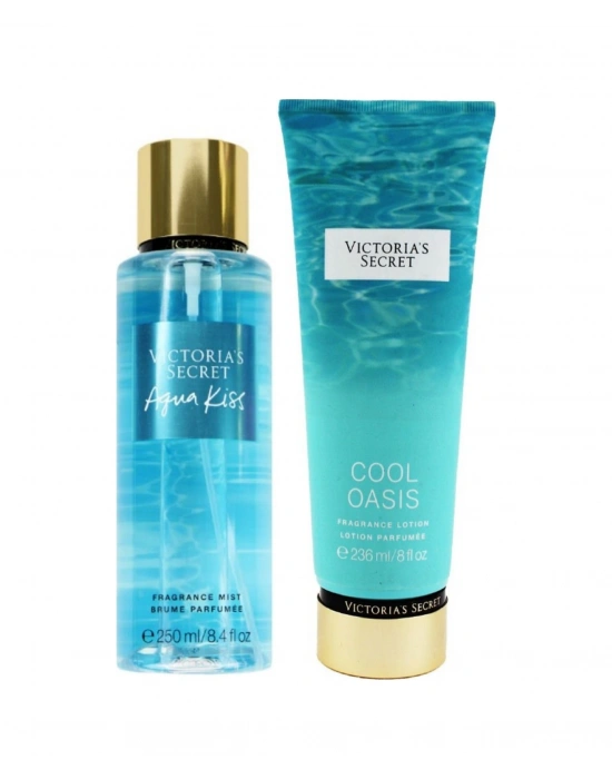 Victorias Secret Aqua Kiss & Cool Oasis Vücut Losyonu Ve Spreyi 2li Set