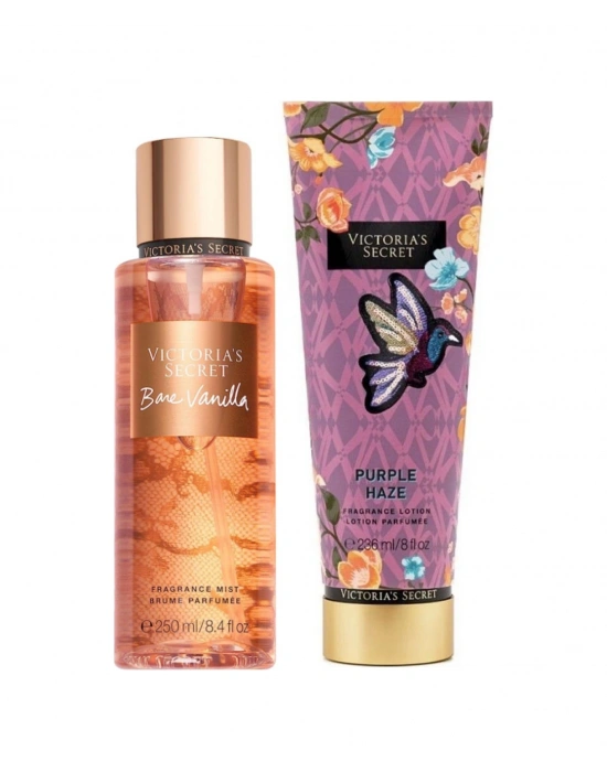 Victorias Secret Bare Vanilla & Purple Haze Vücut Losyonu Ve Spreyi 2li Set