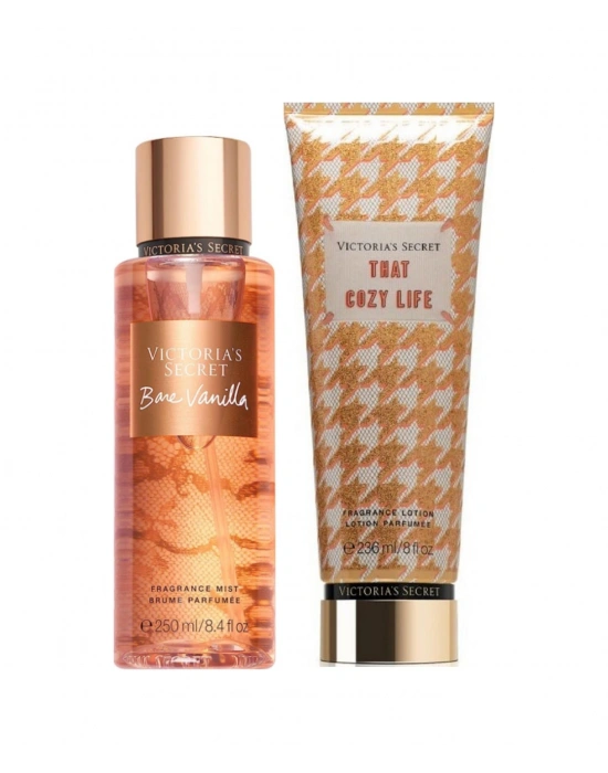 Victorias Secret Bare Vanilla & That Cozy Life Vücut Losyonu Ve Spreyi 2li Set