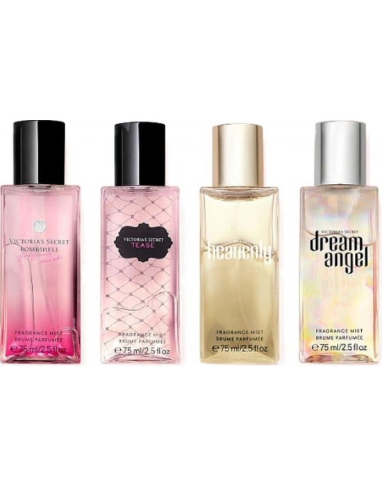 Victorias Secret Bombshell + Dream Angel + Heavenly + Tease Kadın Vücut Spreyi 4 x 75 ML