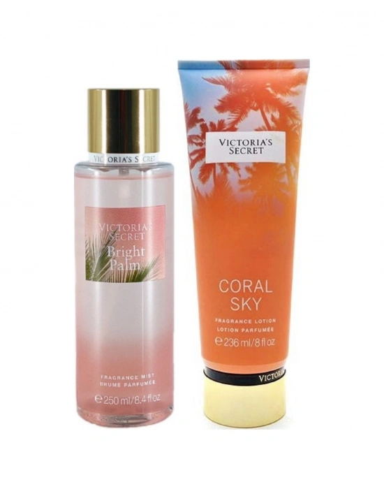 Victorias Secret Bright Palm & Coral Sky Vücut Losyonu Ve Spreyi 2li Set