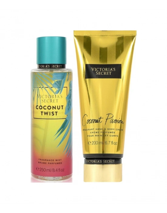 Victorias Secret Coconut Passion & Coconut Twist El Ve Vücut Kremi Ve Spreyi 2li Set